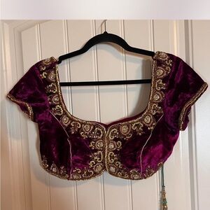 Embellished Purple Women's Choli Top